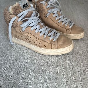 P448 Women's Beige High-Top Sneakers